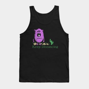 keep distancing monster doodle Tank Top